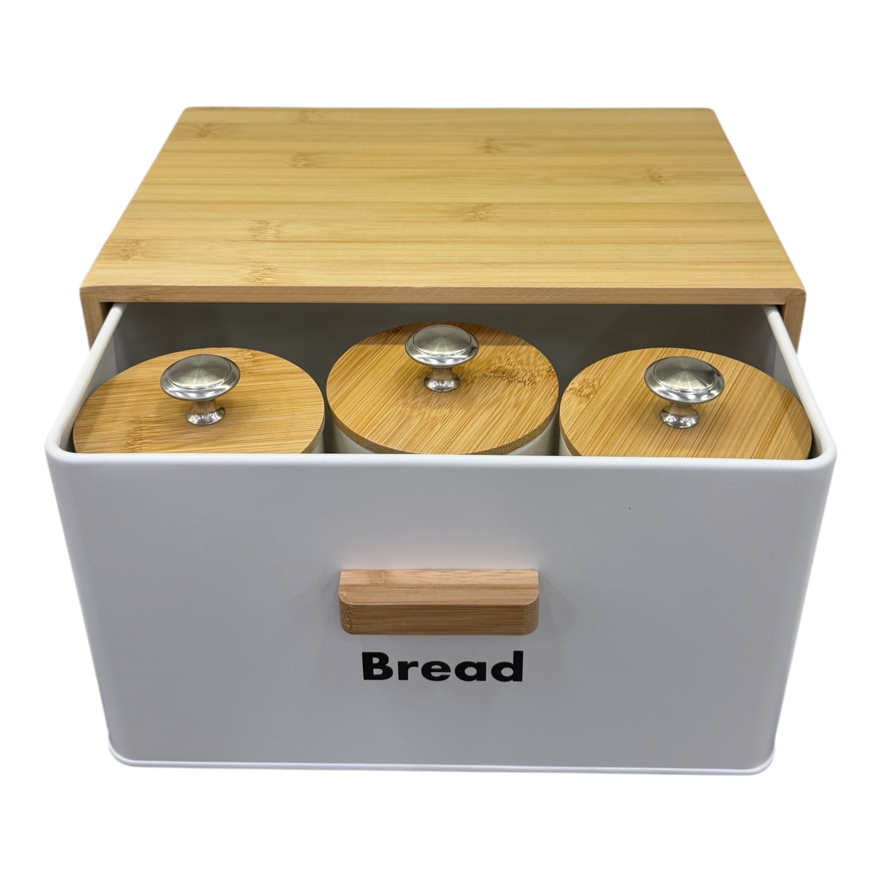Zk-004 White Tea, Coffee, Sugar & Bread Canisters (4 PCS)