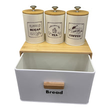 Zk-004 White Tea, Coffee, Sugar & Bread Canisters (4 PCS)