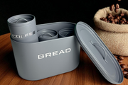 Grey Tea, Coffee, Sugar & Bread Canisters (4 PCS)