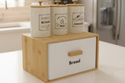 Zk-004 White Tea, Coffee, Sugar & Bread Canisters (4 PCS)