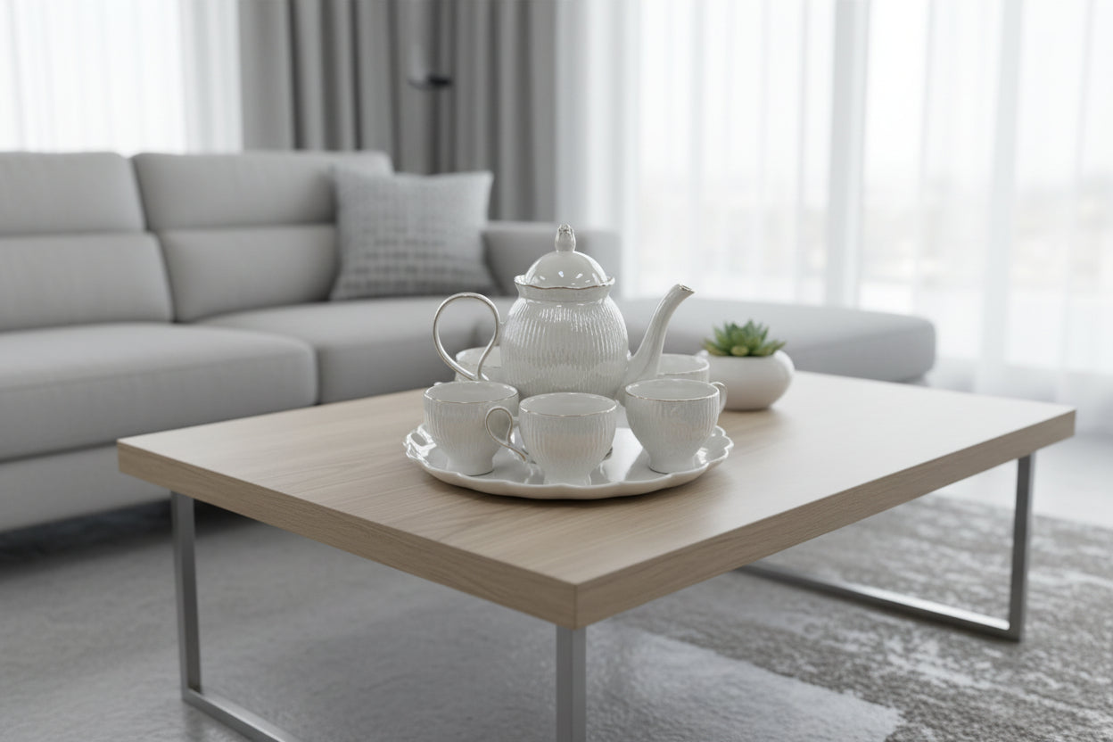 880-B - 8pcs/settea pot:1cup:6round tray:1