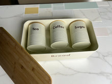 White Tea, Coffee, Sugar & Bread Canisters (4 PCS)