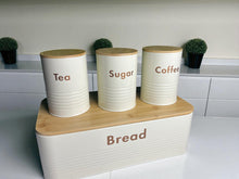 White Tea, Coffee, Sugar & Bread Canisters (4 PCS)
